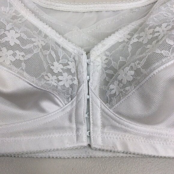 Exquisite Form FULLY® Front Close Wirefree Posture Bra with Lace 36B White - Picture 3 of 13